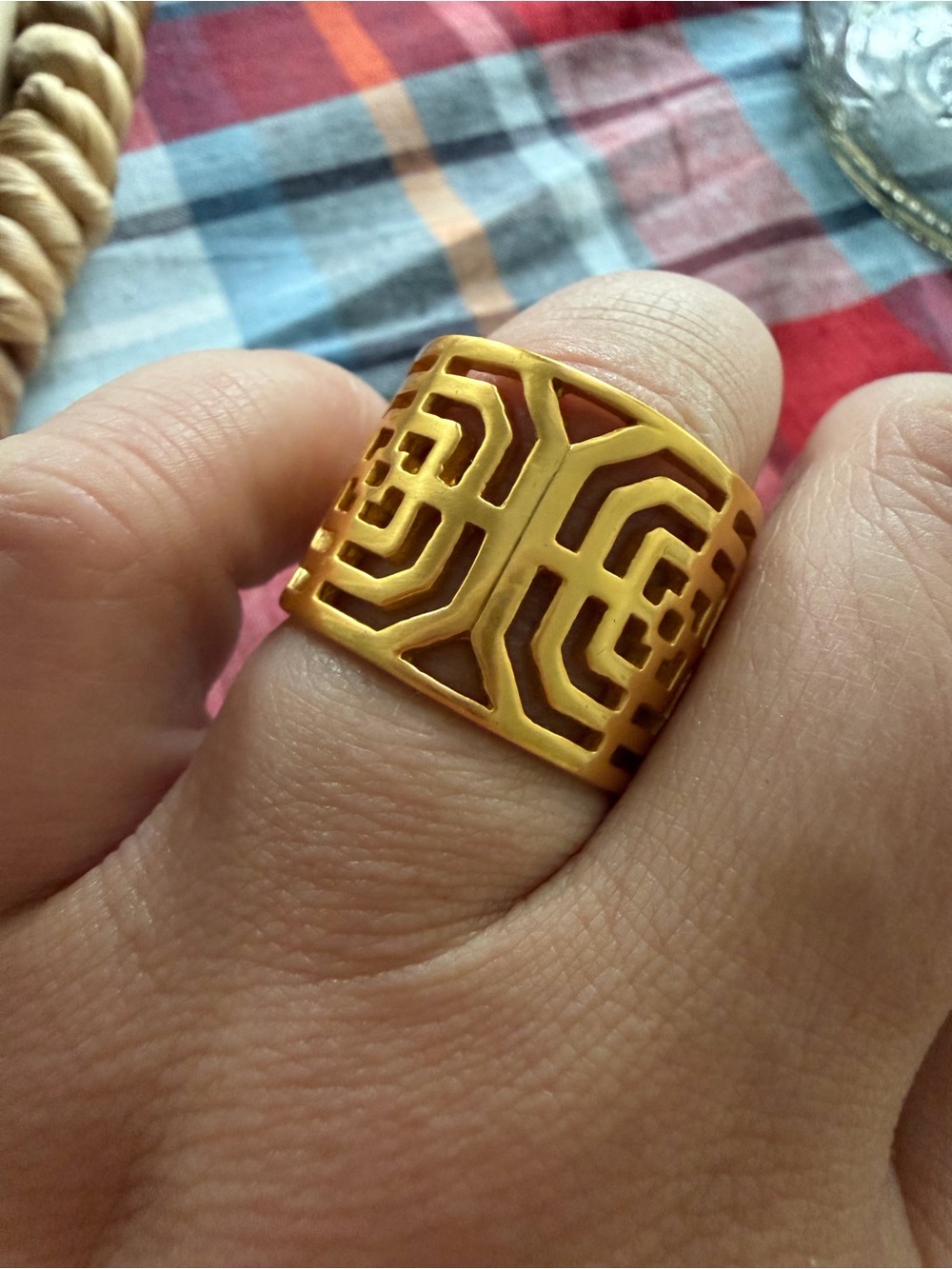 Julie Vos Gold Geometric Cutout Ring.